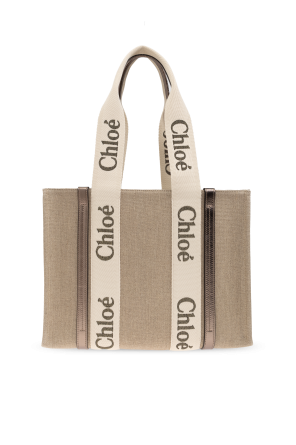 Chloéウッディ　ホワイト　袋付き Chloe クロエ トートバッグ レディース ウッディ ホワイト×ブラウン